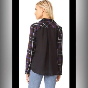 L'AGENCE Black and White Relaxed Button Down Shirt